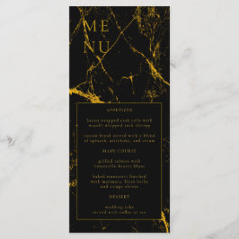 Black Gold Marble Wedding Menu