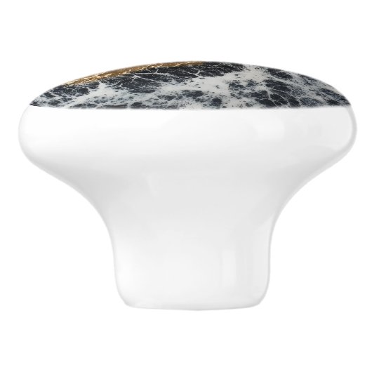 Black Gold Marmer Keramische Knop (Zijkant)