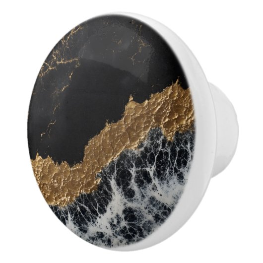 Black Gold Marmer Keramische Knop (Rechts)