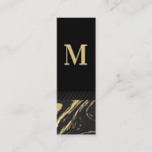 Black Gold Marmer | Klassieke monogram Mini Visitekaartje (Voorkant)