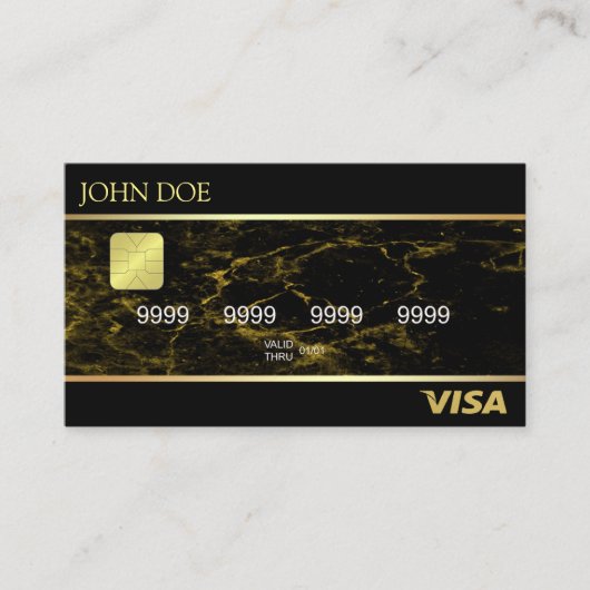 Black Gold Marmer Visitekaartje (Voorkant)