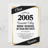 Black Gold Mascot Klasse Reünie Kaart (Voorkant)