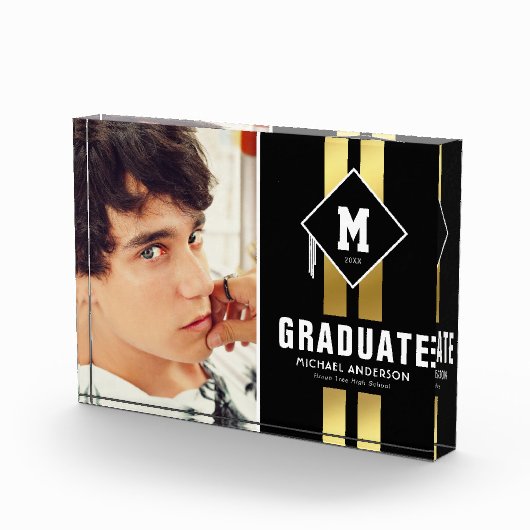 Black Gold Masculine Afstuderen Fotoblokken (Rechts)