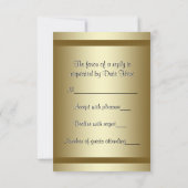 Black Gold Masquerade Feest RSVP Kaartje (Achterkant)