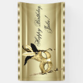 Black Gold Masquerade Party Spandoek (Verticaal)