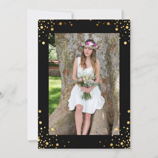 Black Gold Medical Nursing School Graduparty Kaart (Achterkant)