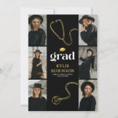 Black Gold Medische Foto Afstudeerfeest Kaart (Voorkant)