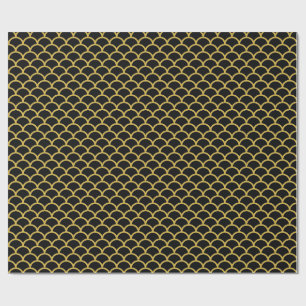 Black Gold Mermaid BIRTHDAY WEDDING WRAP Cadeaupapier