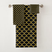 BLACK GOLD MERMAID THEMA BATHROOM TOWEL SET BAD HANDDOEK (Insitu)