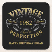 Black Gold  met perfecte verjaardag Kartonnen Onderzetters (Voorkant)