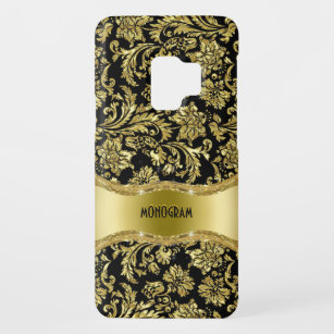 Black & Gold Metallic Floral Damascus-Gepersonalis Case-Mate Samsung Galaxy S9 Hoesje