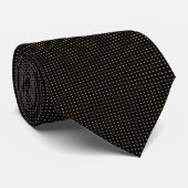 Black & Gold Micro Polka Dot Stropdas (Opgerold)