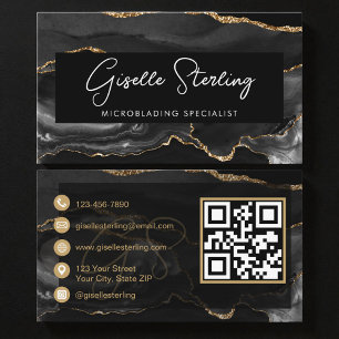 Black Gold Microblading QR-code Visitekaartje