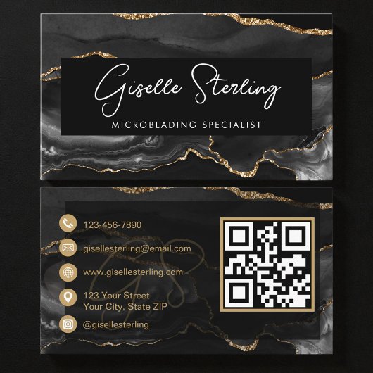 Black Gold Microblading QR Code Visitekaartje