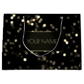 Black Gold Minimal Name Luxury Branding Spark Groot Cadeauzakje (Voorkant)