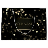 Black Gold Minimal Name Luxury Branding Spark Groot Cadeauzakje (Achterkant)