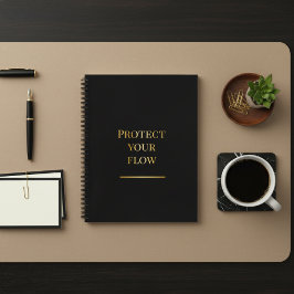 Black & Gold Minimalist Focus Journal Notitieboek