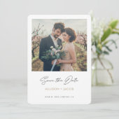 Black Gold Minimalist Modern Photo Save the Date (Staand voorkant)