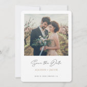 Black Gold Minimalist Modern Photo Save the Date (Voorkant)