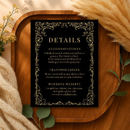 Black Gold Minimalist Wedding Details Kaart
