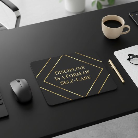 Black & Gold Minimalistisch Kantoor  Muismat