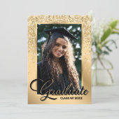 Black Gold Modern 2 Fotogradatie Partij Kaart (Staand voorkant)