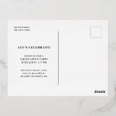 Black Gold Modern Afstuderen Invitation Briefkaart (Achterkant)