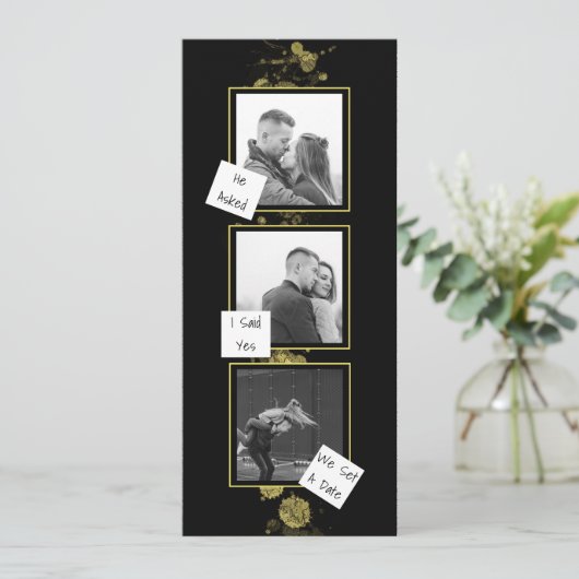 Black Gold Modern artistieke fotostrip Kaart (Staand voorkant)