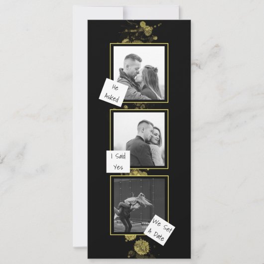 Black Gold Modern artistieke fotostrip Kaart (Voorkant)