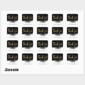 Black & Gold Modern Custom Business Hartelijk dank Vierkante Sticker (Vel)
