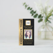 Black Gold Modern Custom Visitekaartje (Staand voorkant)