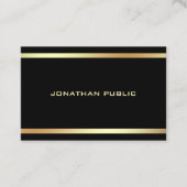Black Gold Modern Elegant Professional Sjabloon Visitekaartje (Voorkant)