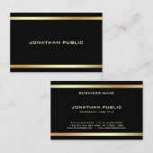 Black Gold Modern Elegant Professional Sjabloon Visitekaartje (Voorkant / Achterkant)