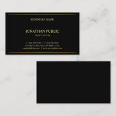 Black Gold Modern Elegant Sjabloon Professional Visitekaartje (Voorkant / Achterkant)