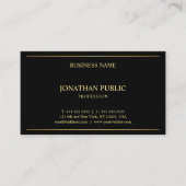 Black Gold Modern Elegant Sjabloon Professional Visitekaartje (Voorkant)
