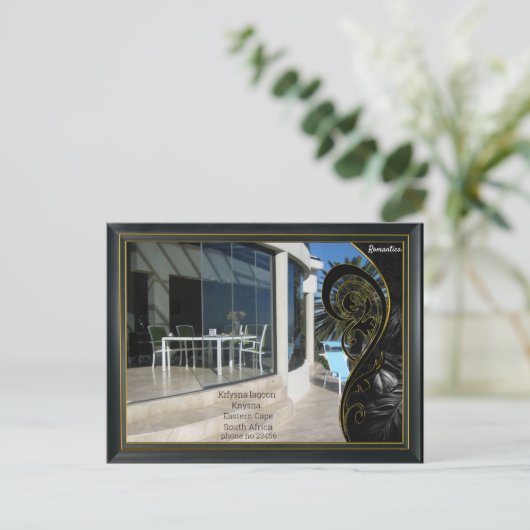 Black Gold Modern Geometric Abstract Briefkaart (Staand voorkant)