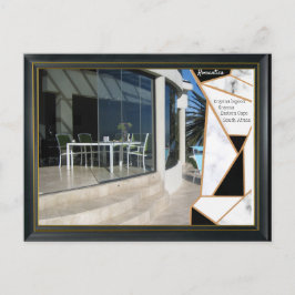 Black Gold Modern Geometric Abstract Briefkaart