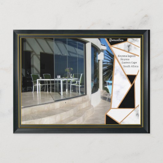 Black Gold Modern Geometric Abstract Briefkaart (Voorkant)