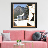 Black Gold Modern Geometric Abstract Canvas Afdruk (Insitu (Woonkamer))