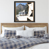 Black Gold Modern Geometric Abstract Canvas Afdruk (Insitu (Slaapkamer))