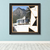 Black Gold Modern Geometric Abstract Canvas Afdruk (Insitu (Houten vloer))