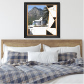 Black Gold Modern Geometric Abstract Canvas Afdruk (Insitu (Slaapkamer))