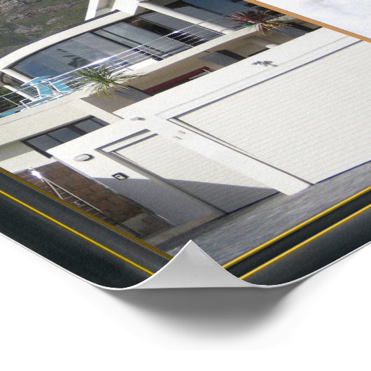 Black Gold Modern Geometric Abstract Poster (Hoek)