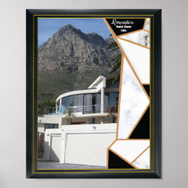 Black Gold Modern Geometric Abstract Poster