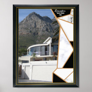 Black Gold Modern Geometric Abstract Poster