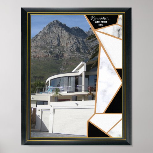 Black Gold Modern Geometric Abstract Poster (Voorkant)