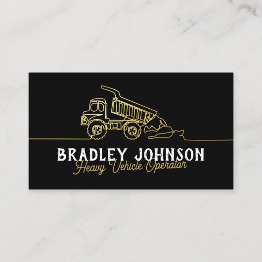 Black Gold Modern Heavy Vehicle Operator QR Code Visitekaartje (Voorkant)