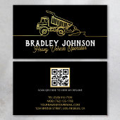 Black Gold Modern Heavy Vehicle Operator QR Code Visitekaartje
