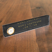 Black Gold Modern legant Professional Classy Naambordje (Zijkant)