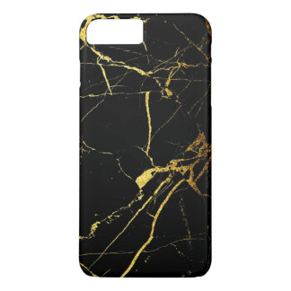 Black Gold Modern Marble Pattern Barely iPhone 8/7 Plus Hoesje